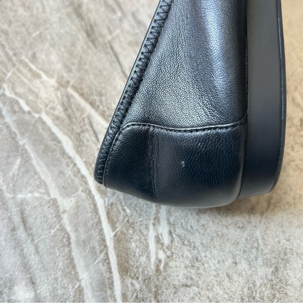 Cole Haan, Like New Women's Tova Bow Black Leather Ballet Flats, Size 11B